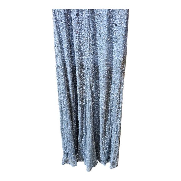 SOLD!!ADRIANNA PAPELL Light Blue Sequin 3/4 Sleeve Gown - Size 16 NWT - Picture 12 of 14